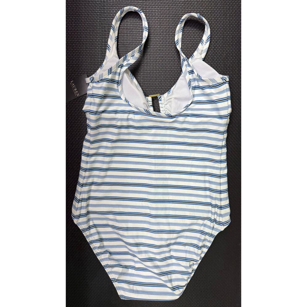 Lauren Ralph Lauren blue white stripe nautical one piece NWT $155 retail 6 swim - Picture 3 of 5